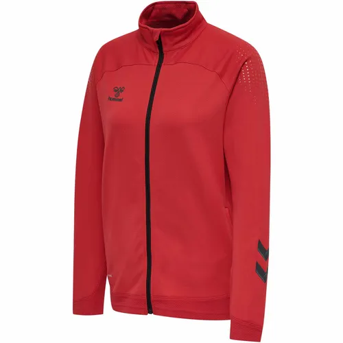 Hummel hml LEAD WOMEN POLY ZIP JACKET TRUE RED S - Funktionsjacke für Damen mit BEECOOL Feuchtigkeitsmanagement, ideal zum Aufwärmen und als Freizeitkleidung. Leichtes, atmungsaktives Material für besten Tragekomfort.