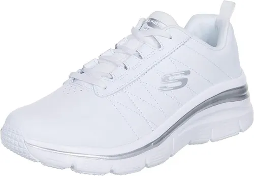 Skechers Damen Schuhe Fashion Fit Effortless, Memory Foam - /WSL (Weiß/Silber)