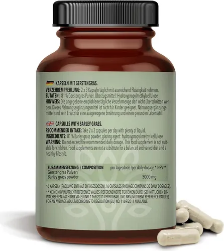 BODYLAB Gerstengras Pulver -180 Kapseln