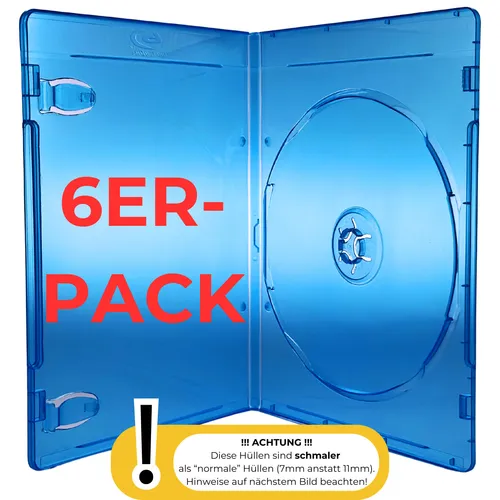 Blu-ray Leerhüllen 7mm slim für je 1 BD / CD / DVD blau Hülle Box Case Leerbox 6