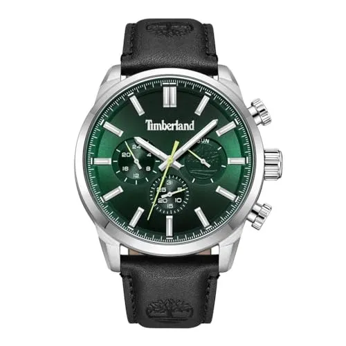 Timberland HENNIKER II Herren Uhr Schwarz mit Lederarmband - Elegante Herren Uhr von Timberland mit stilvollem Lederarmband und 46 mm Edelstahlgehäuse. Wasserdicht bis 5 bar, ideal für den täglichen Gebrauch und ein echter Hingucker zu jedem Outfit.