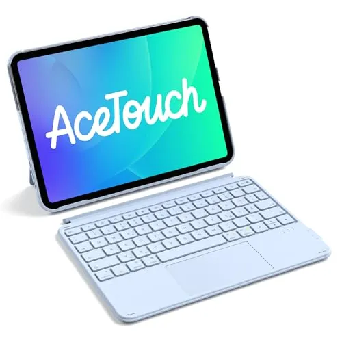 Inateck Hülle mit Tastatur für iPad 10/11 Generation - Ultraleichte Tastatur mit Touchpad, nur 7.6mm dick und ideal für unterwegs – perfekt für iPad A16, Air und Pro 11 Zoll Modelle.