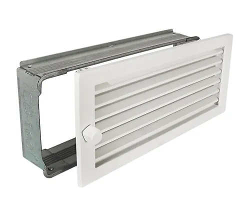 Warmluftgitter WG 3515 W Weiss 350 x 150 mm - Kategorie: Abzüge, Gitter & Belüftungen. Mit regulierbaren Lamellen und Klemmfedern für optimale Luftzirkulation und einfache Installation.