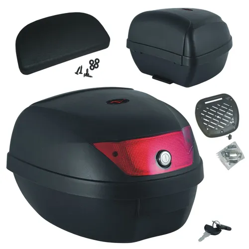 Motorrad Roller Top Case 28 Lt Universal Rückenlehne Matt Schwarz