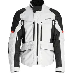 Acerbis X-Rover Textiljacke - Wasserdicht in Schwarz/Hellgrau/Rot - XL - Motorradjacke aus 600D, wasserdicht und atmungsaktiv. Zertifizierter Schutz der Klasse AA und abnehmbare Membrane für optimalen Komfort und Sicherheit.