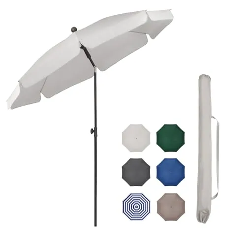 Sekey Sonnenschirm Balkon 200cm mit Schutzhülle - Sonnenschirm mit verstellbarem Neigungswinkel und UV-Schutz UPF 50+, ideal für Balkon, Garten & Terrasse. Leicht und umweltfreundlich dank recycelbarem Bezug.