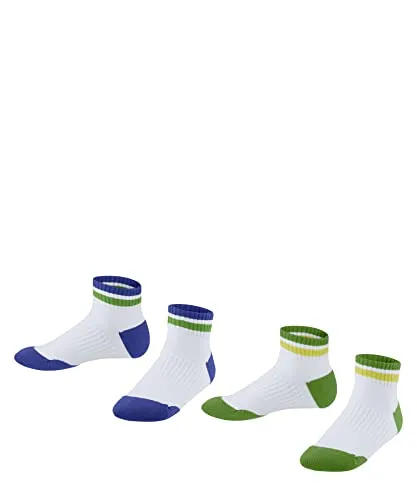 ESPRIT Unisex Kinder Sneakersocken Active Tennis 2-Pack K SN Baumwolle dünn atmungsaktiv kurz 2 Paar, Mehrfarbig (Sortiment 0030), 31-34