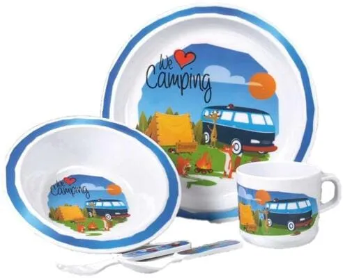 Camp4 Kinder Geschirrset, 5-teilig, We Love Camping von CAMP4