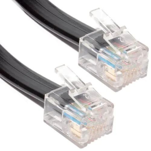RJ12 6p6c Zum RJ12 6p6c Cross Hinüber Kabel Stecker RJ11 6 Draht Schwarz 3 m [3 Meter/3m]