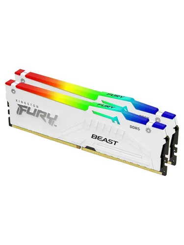 FURY Beast RGB 32 GB DDR5-5600 Dual-Kit - Arbeitsspeicher mit beeindruckenden 32 GB (2x 16 GB), RGB-Beleuchtung und INTEL XMP für optimale Leistung in Gaming und kreativen Anwendungen.