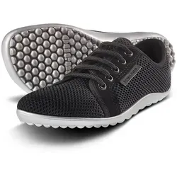 leguano aktiv lavaschwarz, silberne Sohle 36 - Sneaker für Barfuß-Fans, ultrabequem und ideal für Freizeit- und Outdooraktivitäten, bietet viel Fußfreiheit und Trittfestigkeit auf jedem Terrain.