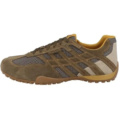 Geox Herren U Snake ORIGINAL A Sneaker - Militär/Dunkelgrau, 44 EU - Herren-Sneaker mit stoßgedämpfter Sohle und herausnehmbarer Innensohle für besten Komfort und Leichtigkeit.