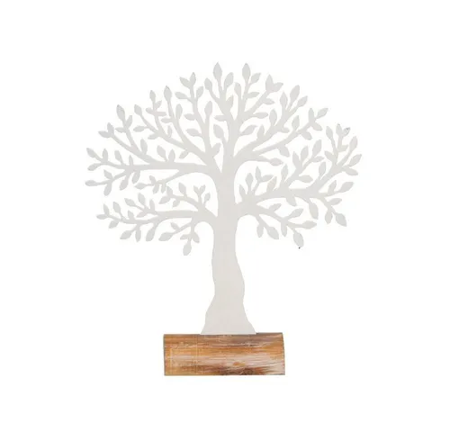 Posiwio Dekoobjekt Baum WHITE weiß aus Metall und Holz H25cm Dekobaum