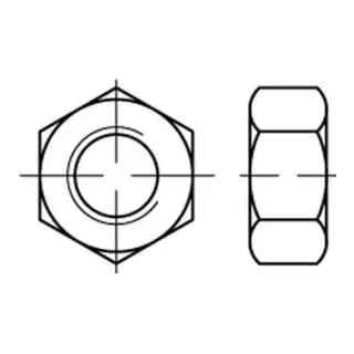 Sechskantmutter ISO 4032 M 48 x 5 Stahl blank - Hochwertige ISO 4032 Sechskantmutter aus blankem Stahl, ideal für robuste Anwendungen und sicheres Befestigen.