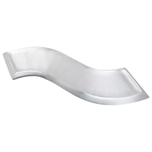 NKlaus Kerzenteller Welle aus Messing, silberner Hochzeitskerzenhalter - Kerzenständer: Wellenförmiger Kerzenteller aus vernickeltem Messing, 26x8cm, schützt Ihre Tischdeko vor Wachsflecken und sorgt für Stabilität.