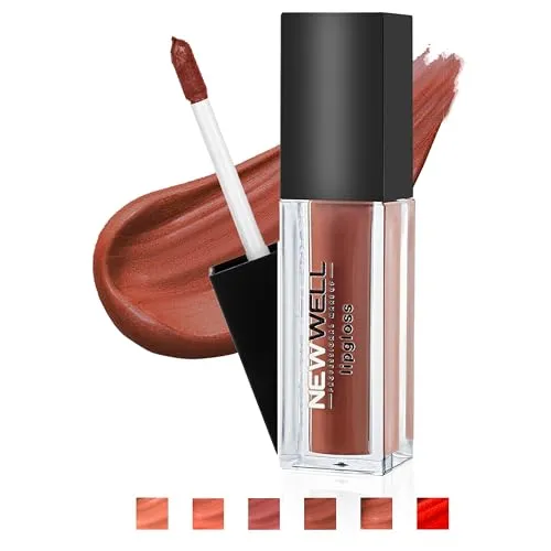 NEWWELL Matte Lipgloss Flüssiger Lippenstift, Langanhaltend, Kein Schmieren, Farbintensiv, Vegan Liquid Lippgloss, 02