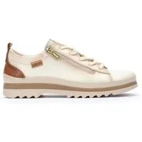 Pikolinos Nata Damen-Sneakers mit Schnürsenkeln und Reißverschluss in Weiß aus Leder – Vigo