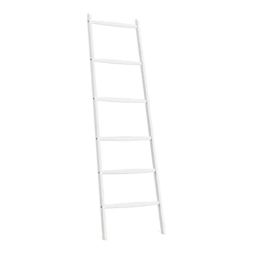 Navaris Handtuchleiter aus Bambus - Praktische Holzleiter für Handtücher und Accessoires - Handtuchständer aus stabilem Bambus, ideal zum Organisieren von Handtüchern und Kleidung. Mit 6 Sprossen und Silikonfüßchen für sicheren Stand - perfekt für Bad und Schlafzimmer.