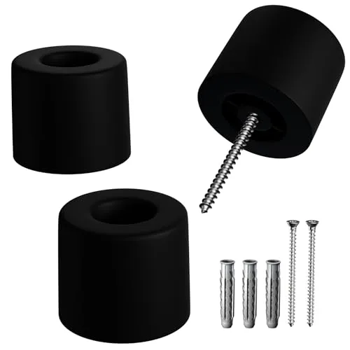 LouMaxx 3 Stück Türstopper Boden zum Schrauben aus Gummi in schwarz von LouMaxx