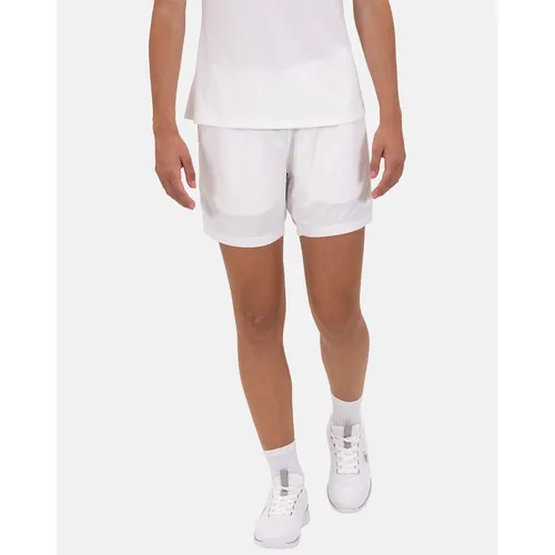 JAKO Trainingshose Short Power - Damen Sporthose in Weiß, Größe 42 - Badmintonbekleidung Damen mit elastischem Bund und Kordelzug für individuellen Halt, schnell trocknendes Material schützt vor Auskühlung und sorgt für hohen Tragekomfort.