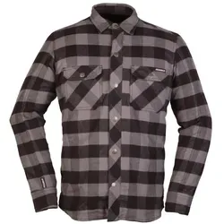 Modeka Nooner Motorrad Hemd, grau/schwarz, L - Schutzjacke nach EN 17092:2020 Schutzklasse A, stylisch und sicher für Motorradfahrer