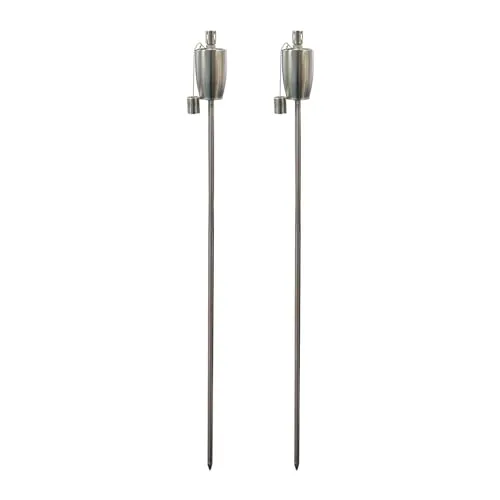 Harbour Housewares Metall -Fass -Gartenfeuerer - 146cm - Silber - Pack Von 2