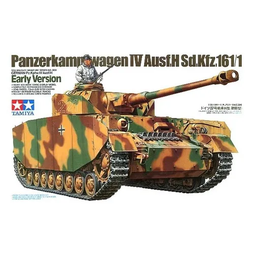 TAMIYA 35209 1:35 German Pz.Kpfw. IV Ausf.H Modellbau-Kit - 1:35 Plastik Modellbau-Kit des deutschen Panzers, ideal für Militär-Enthusiasten und Hobby-Bastler.