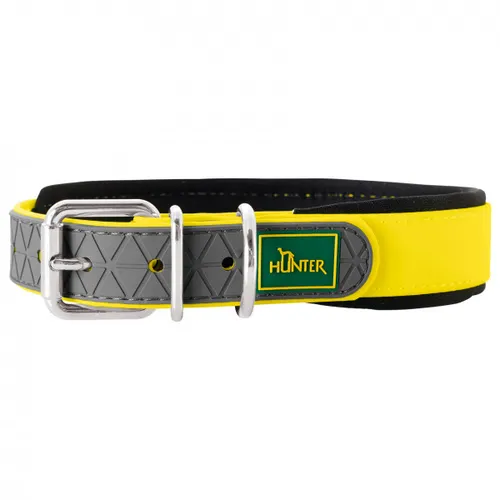 Hunter Collar Convenience Comfort - Neongelb Hundehalsband 32-40 cm - Weiteres Autozubehör: Bequemes Halsband für aktive Hunde, ideal für den Alltag, in auffälligem Neongelb, Halsumfang 32-40 cm, Breite 2,0 cm.
