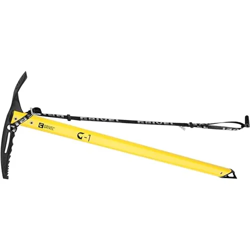 Grivel G1 Eispickel mit Schaufel - gelb, 66 cm - Trekkingzubehör für Alpinisten, mit integrierter Schaufel für vielseitige Einsatzmöglichkeiten in Schnee und Eis.
