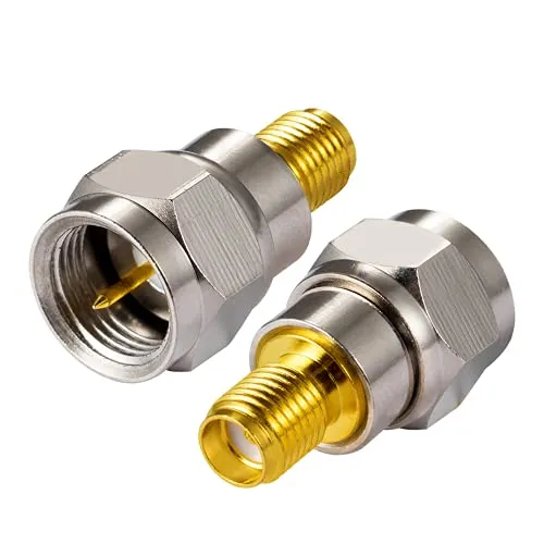 Vecys SMA Anschluss Adapter SMA Buchse auf F Type Stecker Koaxialkabel Stecker Gerader Adapter für FM-Radio DAB WIFI CATV-TV-Antenne Antennennetzwerkmodems (2 Stück)