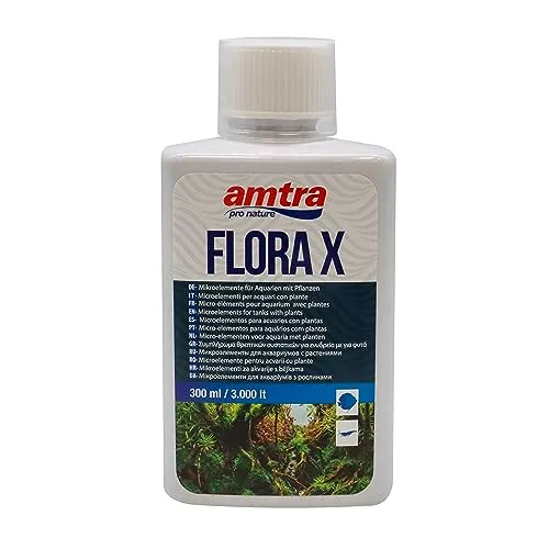 Amtra Flora X – Eisen- und Spurenelement-Ergänzungsmittel für Aquarien, Dünger für Aquarienpflanzen, für Süßwasser, 300 ml