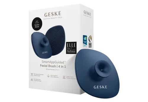 GESKE German Beauty Tech Elektrische Gesichtsreinigungsbürste SmartAppGuided™ Facial Brush 4 in 1, Packung, 1-tlg., inkl. kostenloser APP (SmartAppGuided Device), Mit der GESKE App erhältst Du deine personalisierte Hautpflegeroutine.