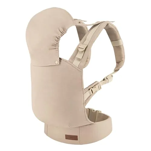 MoMi COLLET Ergonomische Babytrage – Verstellbar, Beige - Die MoMi COLLET Babytrage vereint Komfort und Sicherheit mit zwei Tragepositionen. Ergonomisch gestaltet, entlastet sie Rücken und Schultern. Ideal für entspannte Ausflüge mit Ihrem Kind – praktisch und stilvoll!