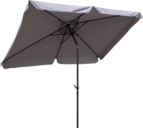 Pure Home & Garden Sonnenschirm Sunny 200 x 300 cm - Sonnenschirm mit Kurbel, kippbar und wasserabweisend – ideal für Terrasse oder Balkon. UV-beständig und leicht zu bedienen.