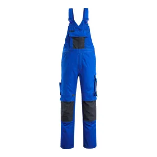 Mascot Augsburg Latzhose Größe 82C62, kornblau/schwarzblau - Robuste Latzhose für Handwerker, mit ergonomisch geformten Beinen und verstellbaren Trägern für optimalen Komfort und Bewegungsfreiheit.