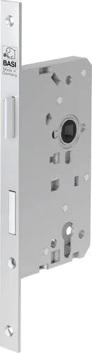 Basi 9790-6522 Einsteck-Zimmertürschloss Silber - Einsteckschloss für Haustüren, mit robuster Metallfalle und -riegel. Ideal für sichere Wohnungs- und Hauseingänge, geprüft nach DIN EN 12209.
