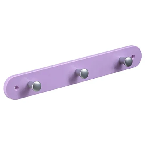 HETTICH Garderobenleiste 3 Haken, 280 x 40 x 30 mm, Kunststoff rosa