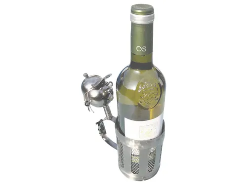 eXODA Weinflaschenhalter Wackelkopf aus Metall, (1x Flaschenhalter, 1-St)