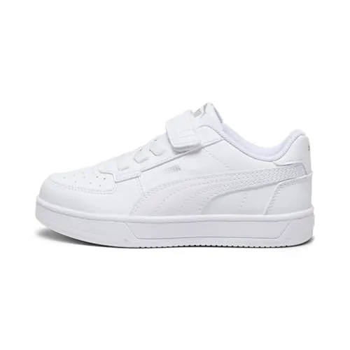 PUMA Caven 2.0 AC+ PS Turnschuhe - Sneaker in White Silver Black, 34.5 EU, mit atmungsaktiver Obermaterial für optimalen Komfort und Style.