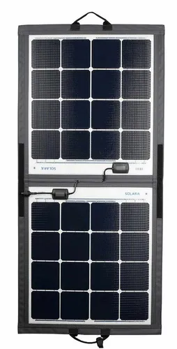 Solara Solarmodul Power Mobil 120Wp - Hochwertiges faltbares Solarmodul für Yachten und Outdoor-Einsätze. Mit effizienter Sunpower Technologie, salzwasserresistent und platzsparend. Einfach zu montieren und ideal für mobile Anwendungen.