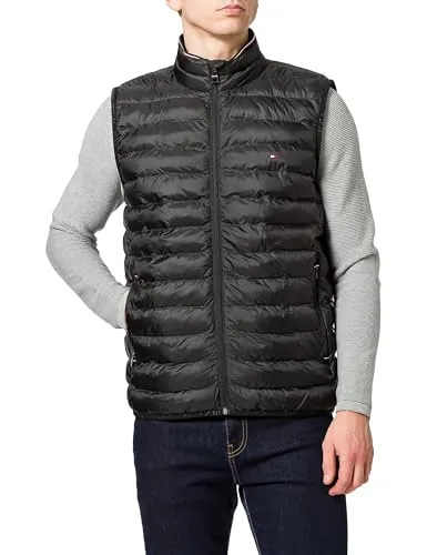 Tommy Hilfiger Herren Weste Packable Recycled Steppweste, Schwarz (Black), L