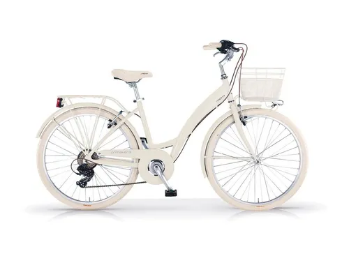 MBM Citybike New Primavera 26 Zoll - Stilvolles Design und 6-Gang Kettenschaltung - Fahrräder mit schickem italienischem Design, 6-Gang Kettenschaltung für müheloses Fahren und solide Ausstattung für jeden Einsatz.