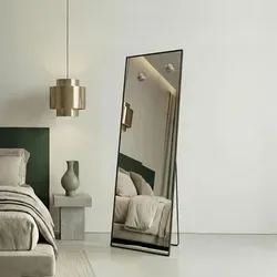 SONGMICS Ganzkörperspiegel mit Vergrößerungsspiegel, 150 x 40 cm, schwarz - Eleganter Ganzkörperspiegel mit Vergrößerungsspiegel für präzise Outfit-Kontrolle. Sicherheitsglas sorgt für erhöhten Schutz. Ideal für jeden Raum, passt sich nahtlos Ihrem Einrichtungsstil an und ist einfach zu montieren.
