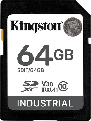 Kingston SDIT/64GB - Industrial SDXC-Speicherkarte 64GB - Speicherkarten für industrielle Anwendungen, extrem robust mit Betriebstemperaturen von -40 °C bis +85 °C und zuverlässigen Geschwindigkeiten von bis zu 100/80 MB/s.