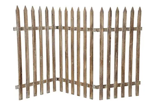 dekorativer Holz-Zaun Jägerzaun 3 Zaunelemente a 50 cm zum klappen 90 cm hoch braun Vintage