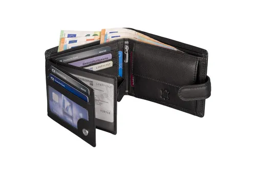EAAKIE Geldbörse RFID echt Leder Portemonnaie Geldbörse Herren Nappaleder, RFID Schutz