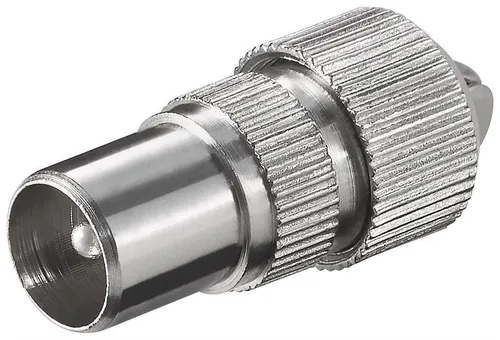 IEC/Koax-Stecker mit Schraubbefestigung aus Metall