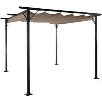 Pergola MCW-C42, stabiler Garten Pavillon mit Schiebedach 3x3m - Pavillon mit robustem 6cm-Gestell, ideal für Gartenpartys oder Entspannung im Freien. Ausgezeichnetes Qualitätsmanagement seit 2013.