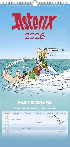 Asterix 2026 Familienplaner - Termin-Planer für die ganze Familie - Comics & Humor: Humorvoll illustrierter Familienkalender 2026 mit praktischen 5 Spalten für Termine, ideal für Familienorganisation und ein Highlight für jedes Zuhause.