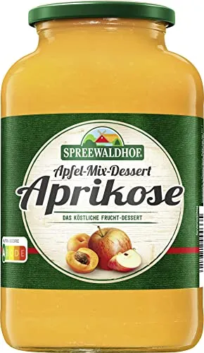 Spreewaldhof Apfel-Mix-Dessert Aprikose, 0,71 kg - Vielseitiger Apfel-Mix-Dessert mit Aprikose, ideal zum Mixen mit Quark oder Joghurt. Perfekt für frische Reibekuchen und andere kreative Gerichte.